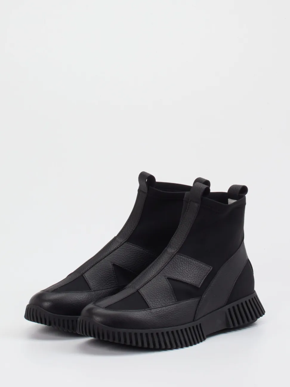Arche – Sock-Boots aus Textil und Leder schwarz