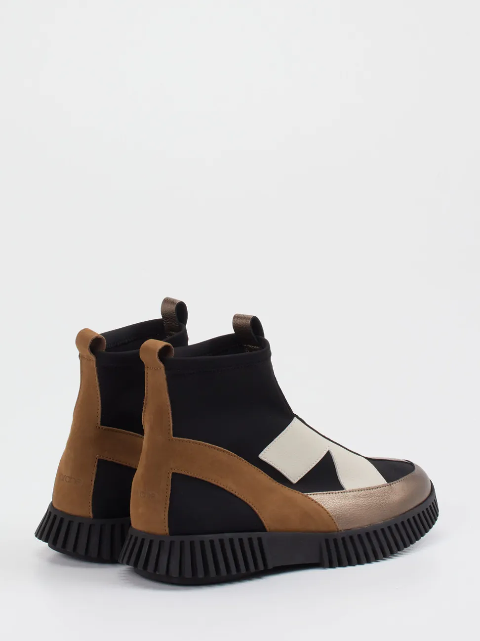 Arche – Sock-Stiefelette aus Textil und Leder schwarz