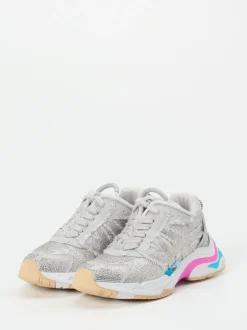 ASH – Chunky Sneaker aus Metallicleder mit Strass