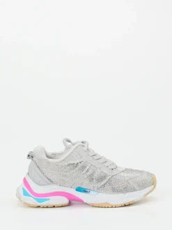 ASH – Chunky Sneaker aus Metallicleder mit Strass