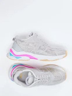 ASH – Chunky Sneaker aus Metallicleder mit Strass