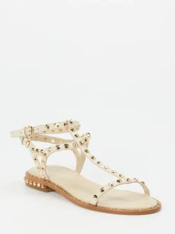 ASH – Riemchensandalen aus Kalbleder mit Goldnieten
