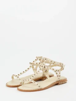 ASH – Riemchensandalen aus Kalbleder mit Goldnieten