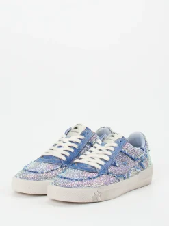 ASH – Sneaker aus Metallic und Denim Himmelblau