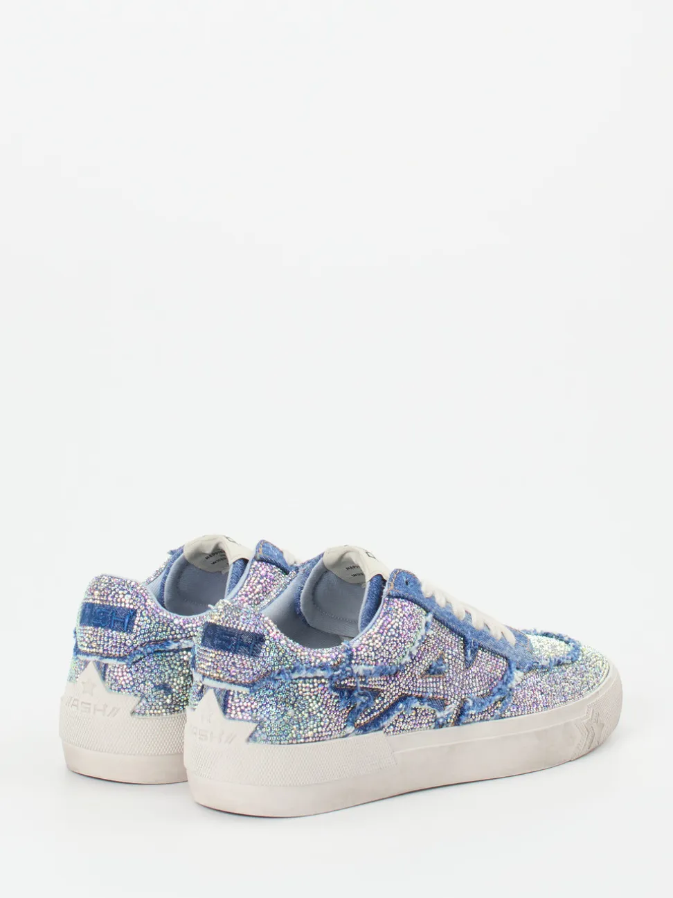 ASH – Sneaker aus Metallic und Denim Himmelblau
