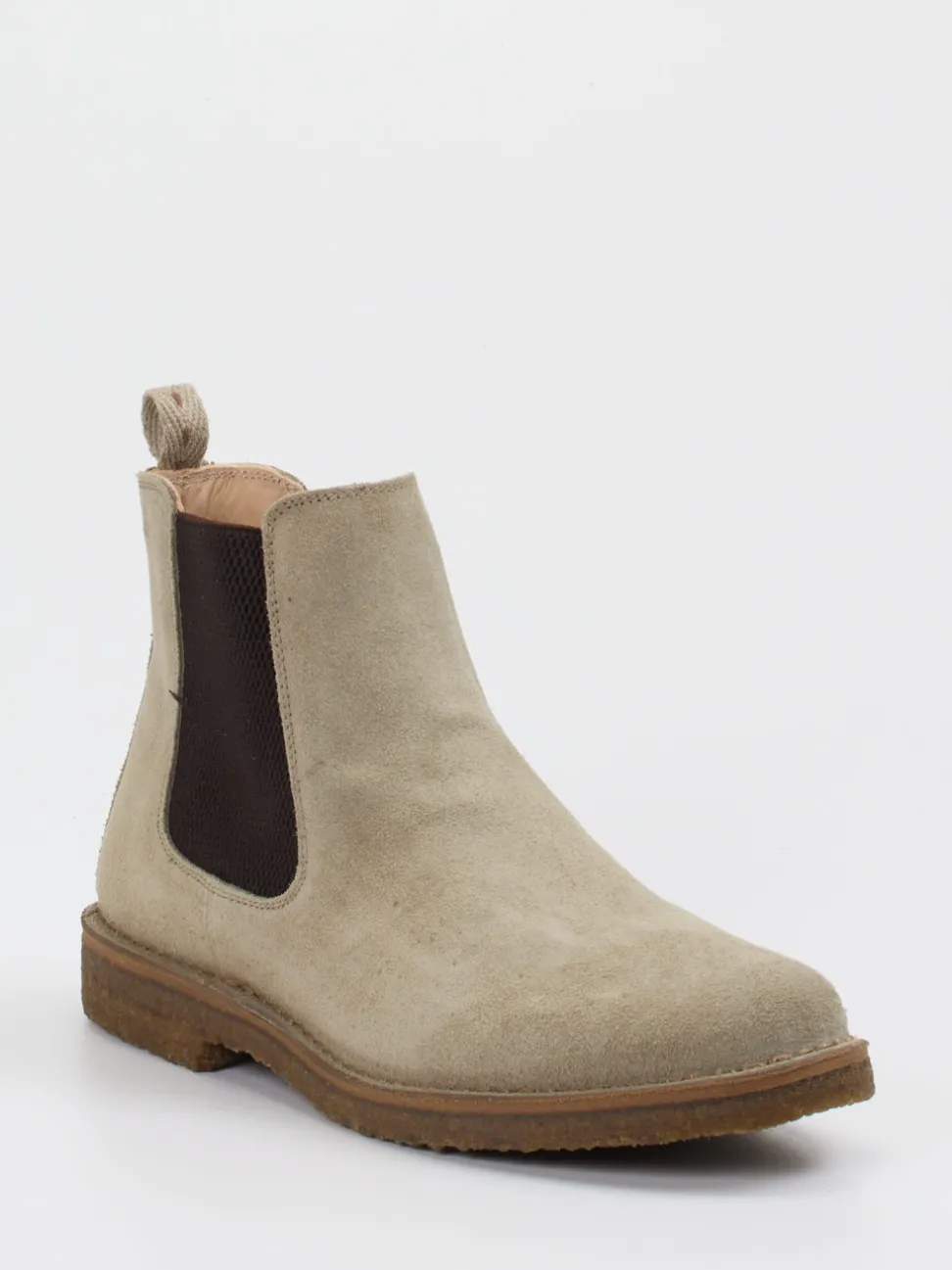 Astorflex – Chelsea Boots aus Veloursleder beigegrau