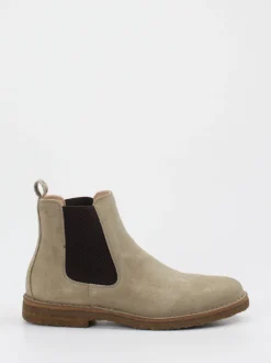 Astorflex – Chelsea Boots aus Veloursleder beigegrau