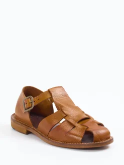 Astorflex – Fischersandalen aus Kalbleder cognacbraun