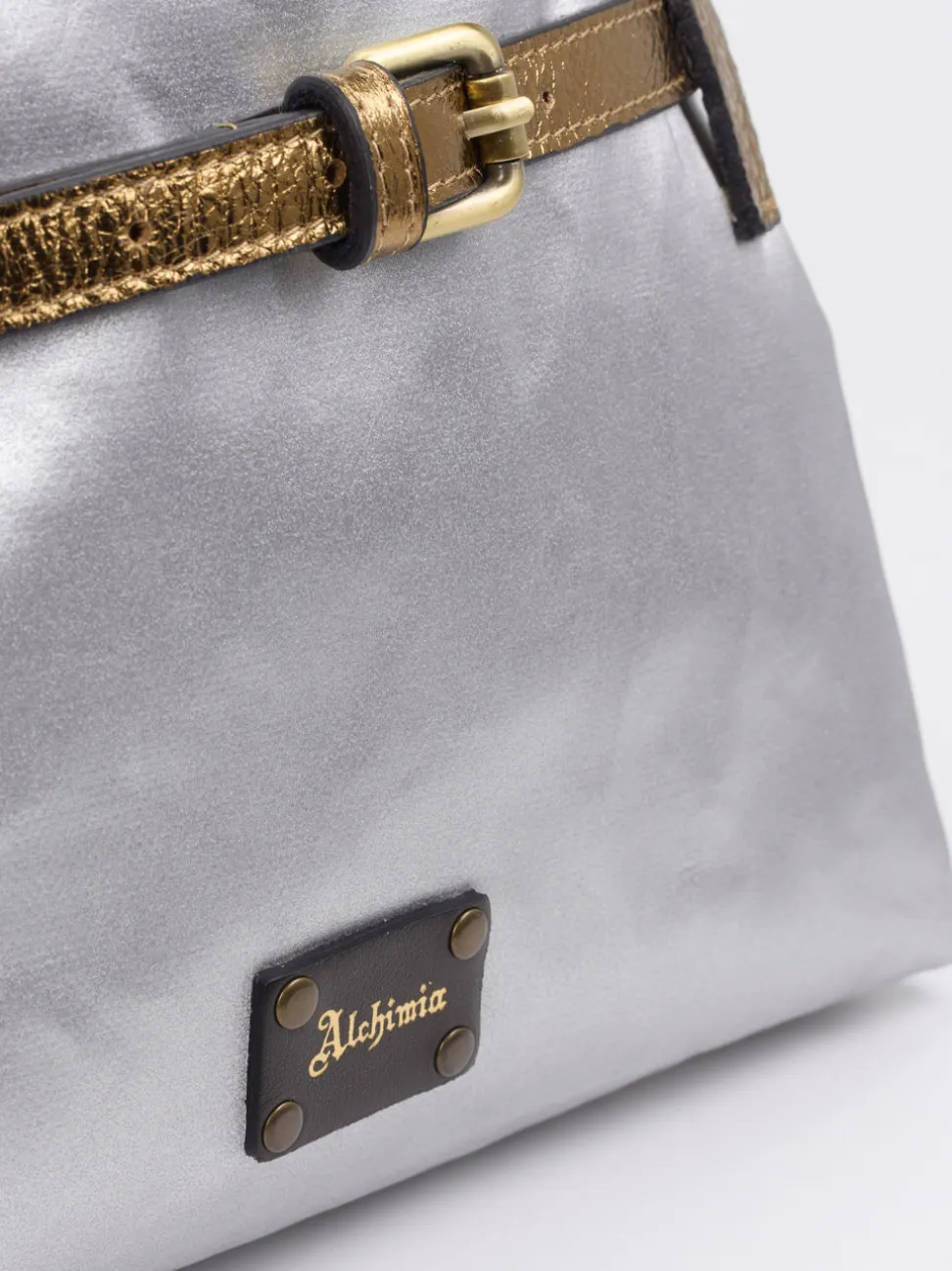 AU 79 – Handtasche aus Leinen und Kalbleder Silber