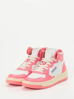 Autry – High-Top Sneaker aus Leder in Pink-Weiß