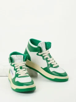 Autry – High-Top-Sneaker aus Leder in Grün-Weiß