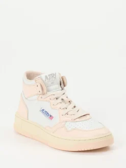 Autry – Mid-Top Sneaker aus Kalbleder Blassrosa