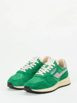 Autry – Retro-Sneaker aus Textil und Veloursleder grün