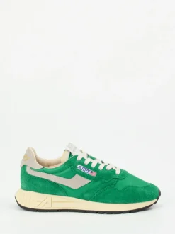 Autry – Retro-Sneaker aus Textil und Veloursleder grün