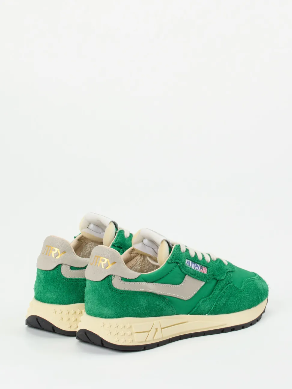 Autry – Retro-Sneaker aus Textil und Veloursleder grün