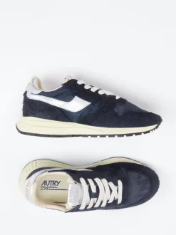 Autry – Retro-Sneaker aus Velour/Textil in Blau
