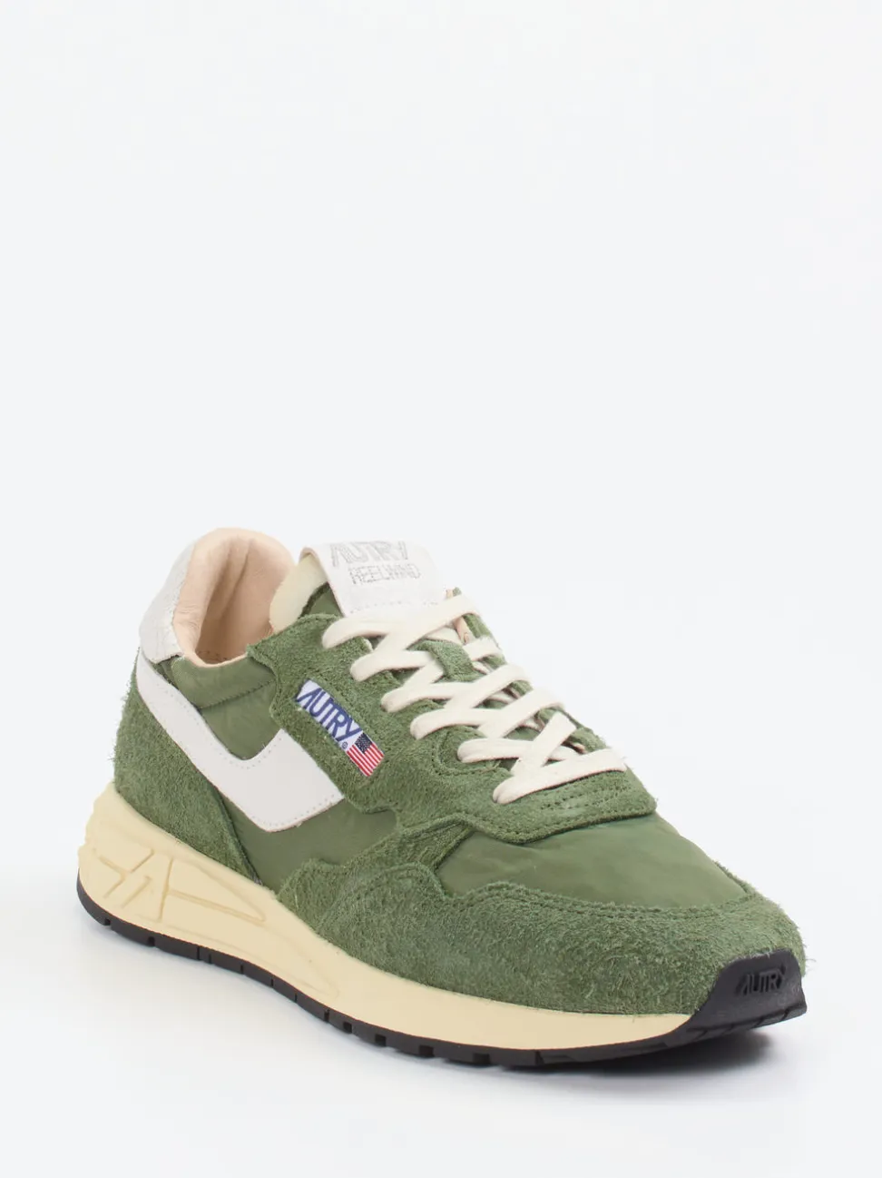 Autry – Retro-Sneaker aus Veloursleder Olivgrün