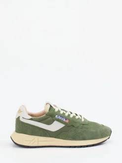 Autry – Retro-Sneaker aus Veloursleder Olivgrün