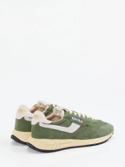Autry – Retro-Sneaker aus Veloursleder Olivgrün