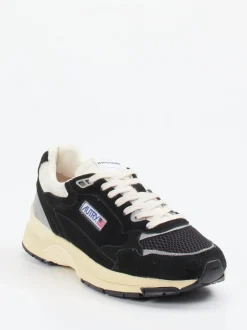 Autry – Retro-Sneaker aus Velours und Mesh Schwarz