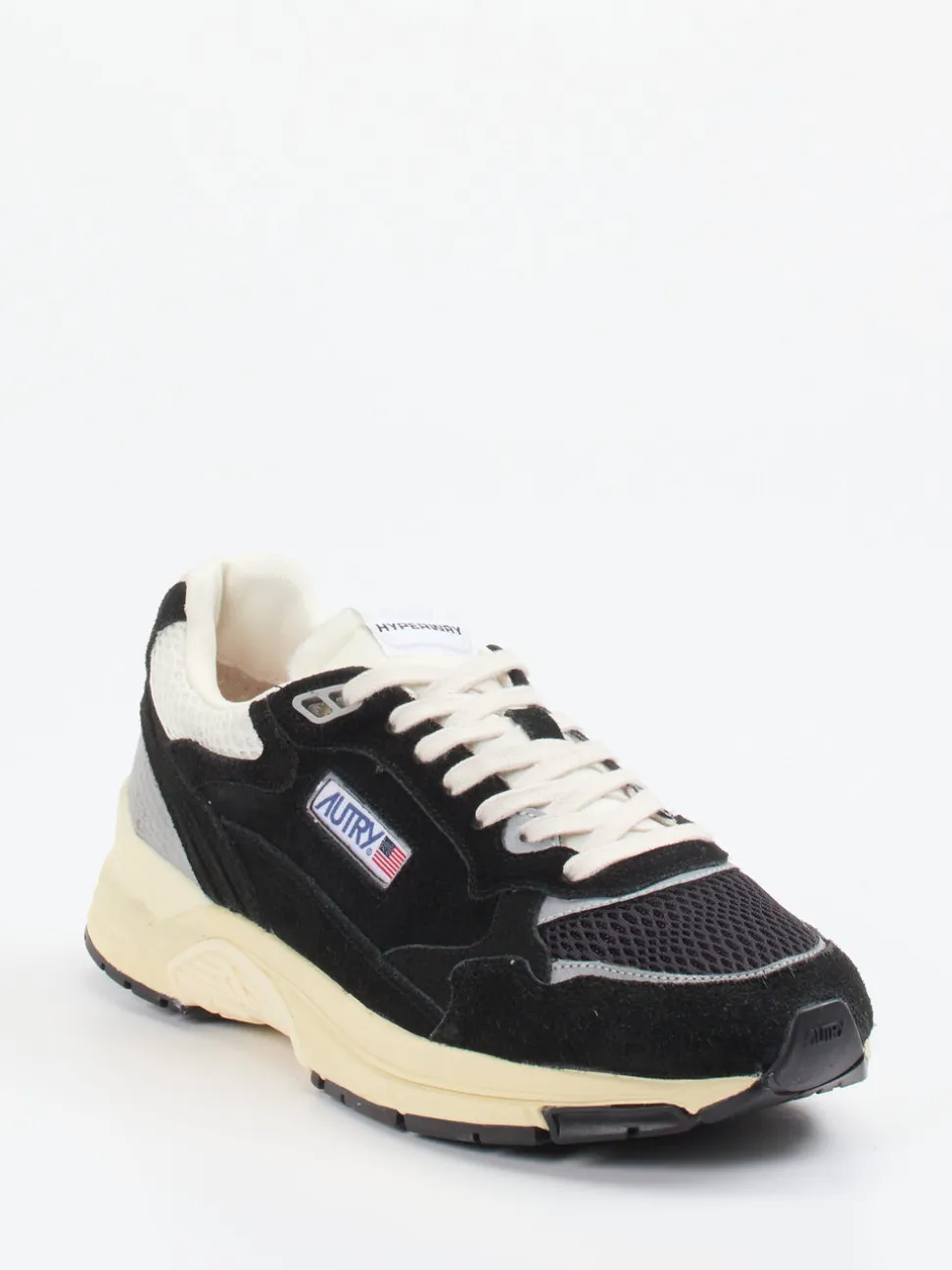 Autry – Retro-Sneaker aus Velours und Mesh Schwarz