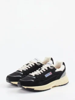 Autry – Retro-Sneaker aus Velours und Mesh Schwarz