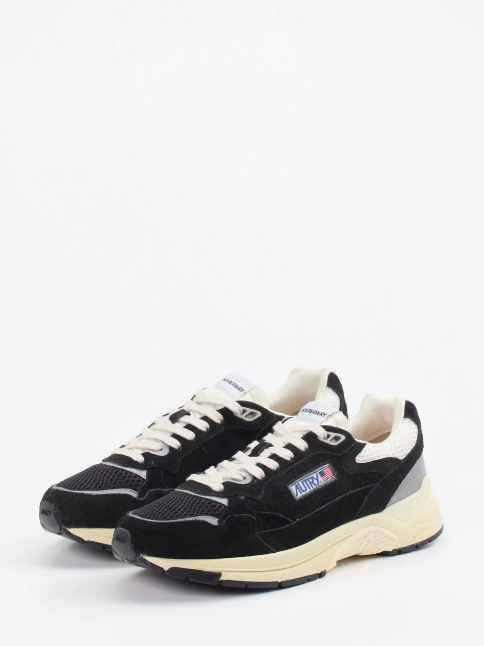 Autry – Retro-Sneaker aus Velours und Mesh Schwarz