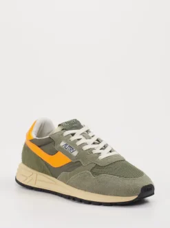 Autry – Retro-Sneaker aus Veloursleder und Mesh oliv