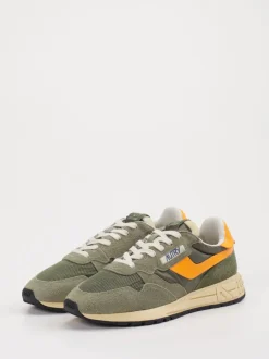 Autry – Retro-Sneaker aus Veloursleder und Mesh oliv