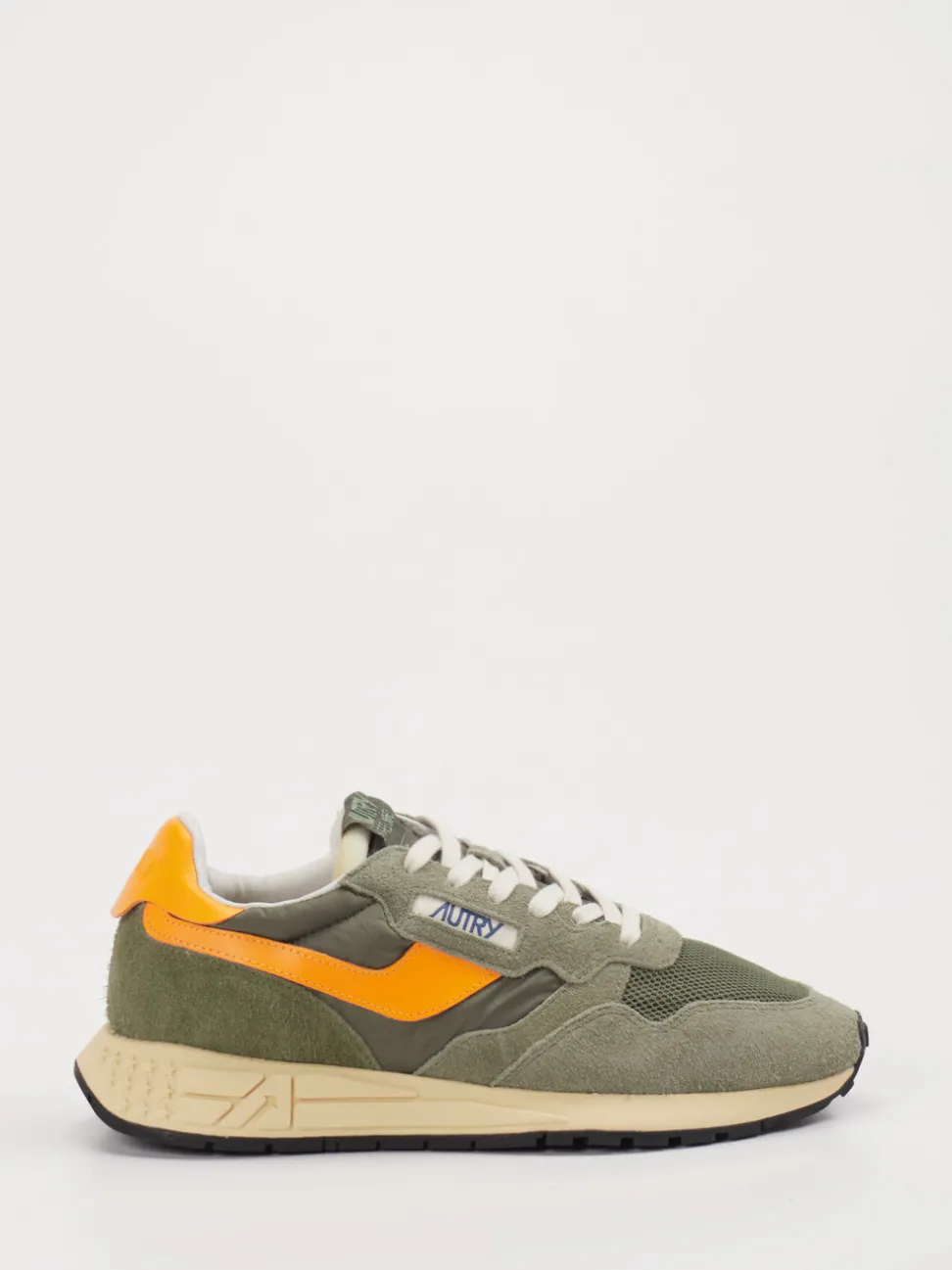 Autry – Retro-Sneaker aus Veloursleder und Mesh oliv