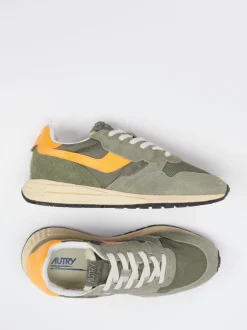 Autry – Retro-Sneaker aus Veloursleder und Mesh oliv