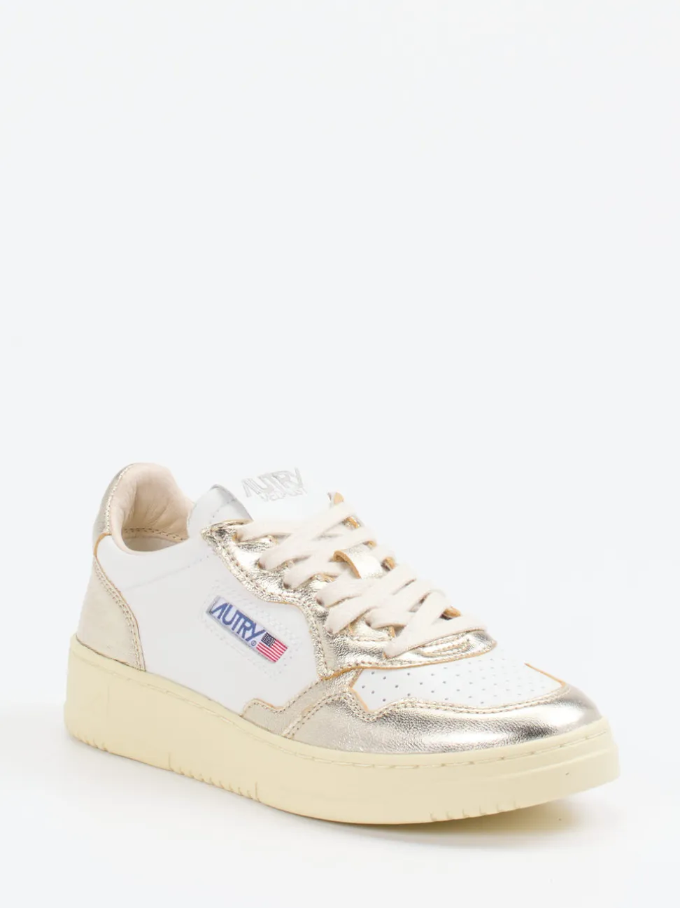 Autry – Sneaker aus Kalbleder Weiß Metallic
