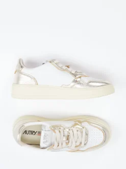 Autry – Sneaker aus Kalbleder Weiß Metallic