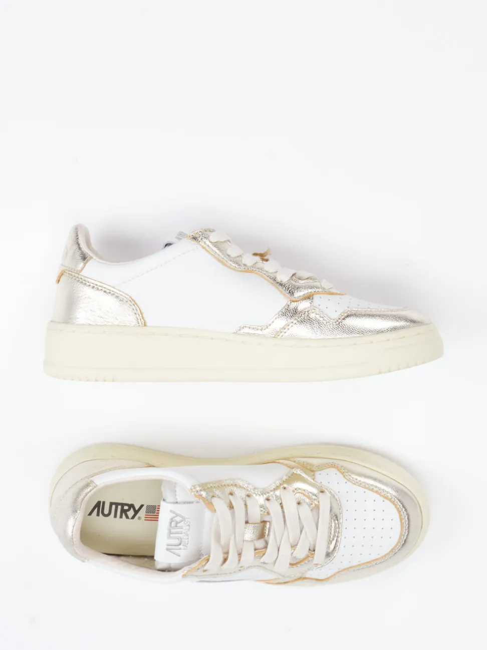 Autry – Sneaker aus Kalbleder Weiß Metallic