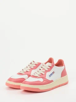 Autry – Sneaker aus Kalbleder Korallrosa-Weiß