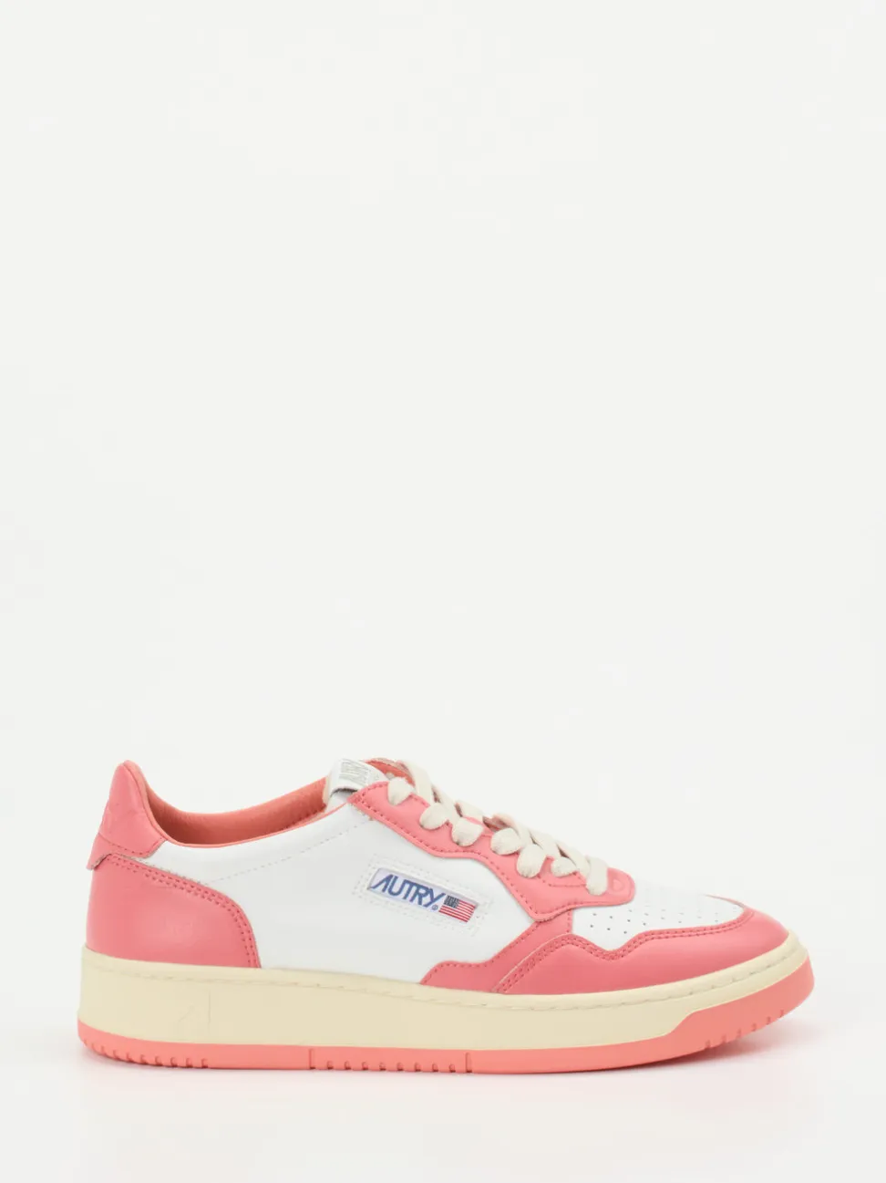 Autry – Sneaker aus Kalbleder Korallrosa-Weiß