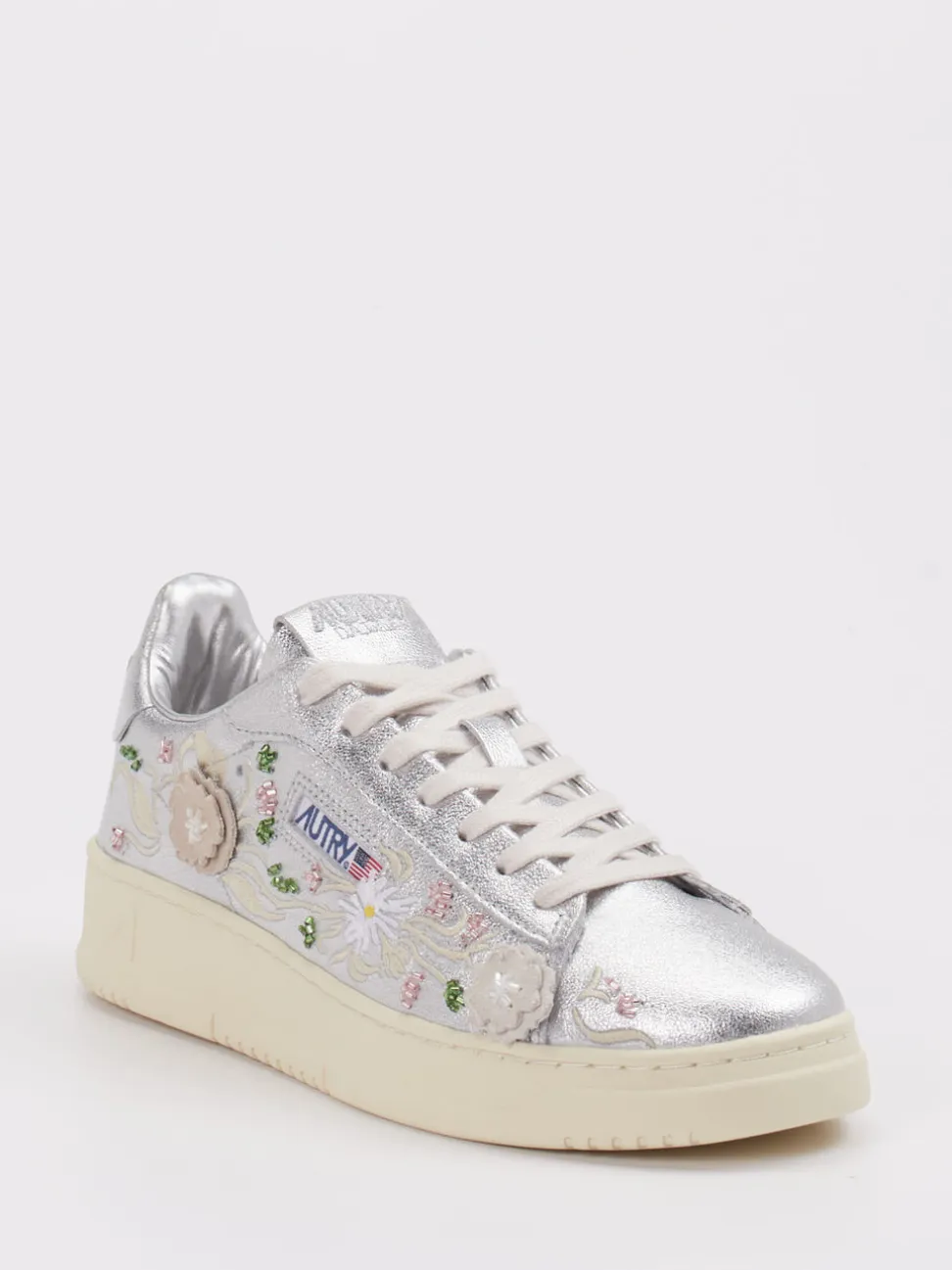 Autry – Sneaker aus Metallicleder silberfarben