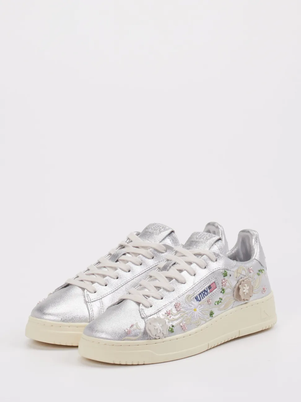 Autry – Sneaker aus Metallicleder silberfarben