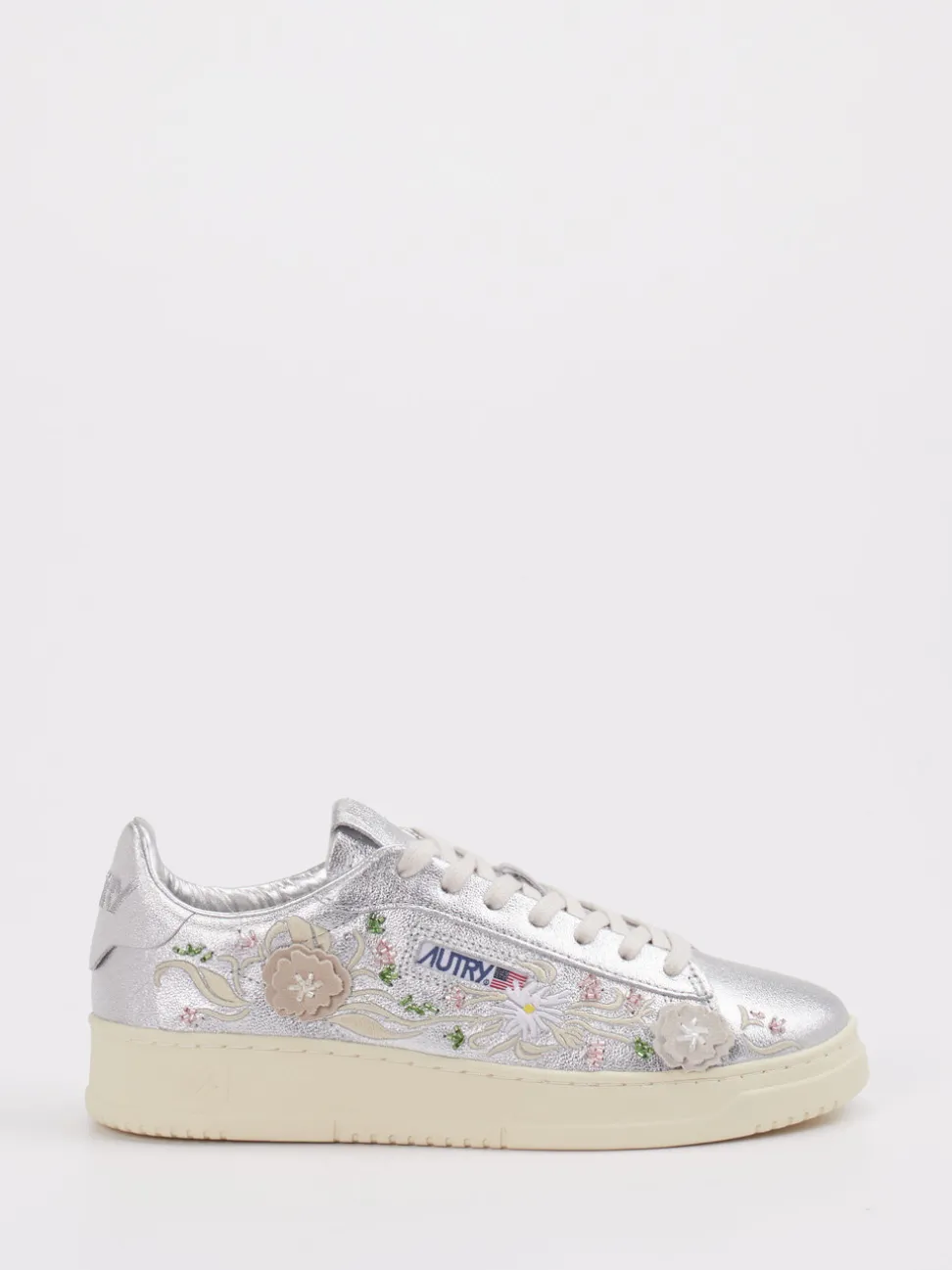 Autry – Sneaker aus Metallicleder silberfarben