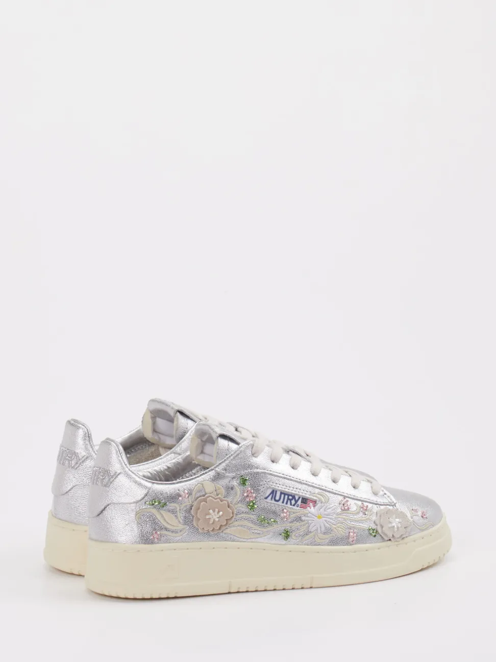 Autry – Sneaker aus Metallicleder silberfarben