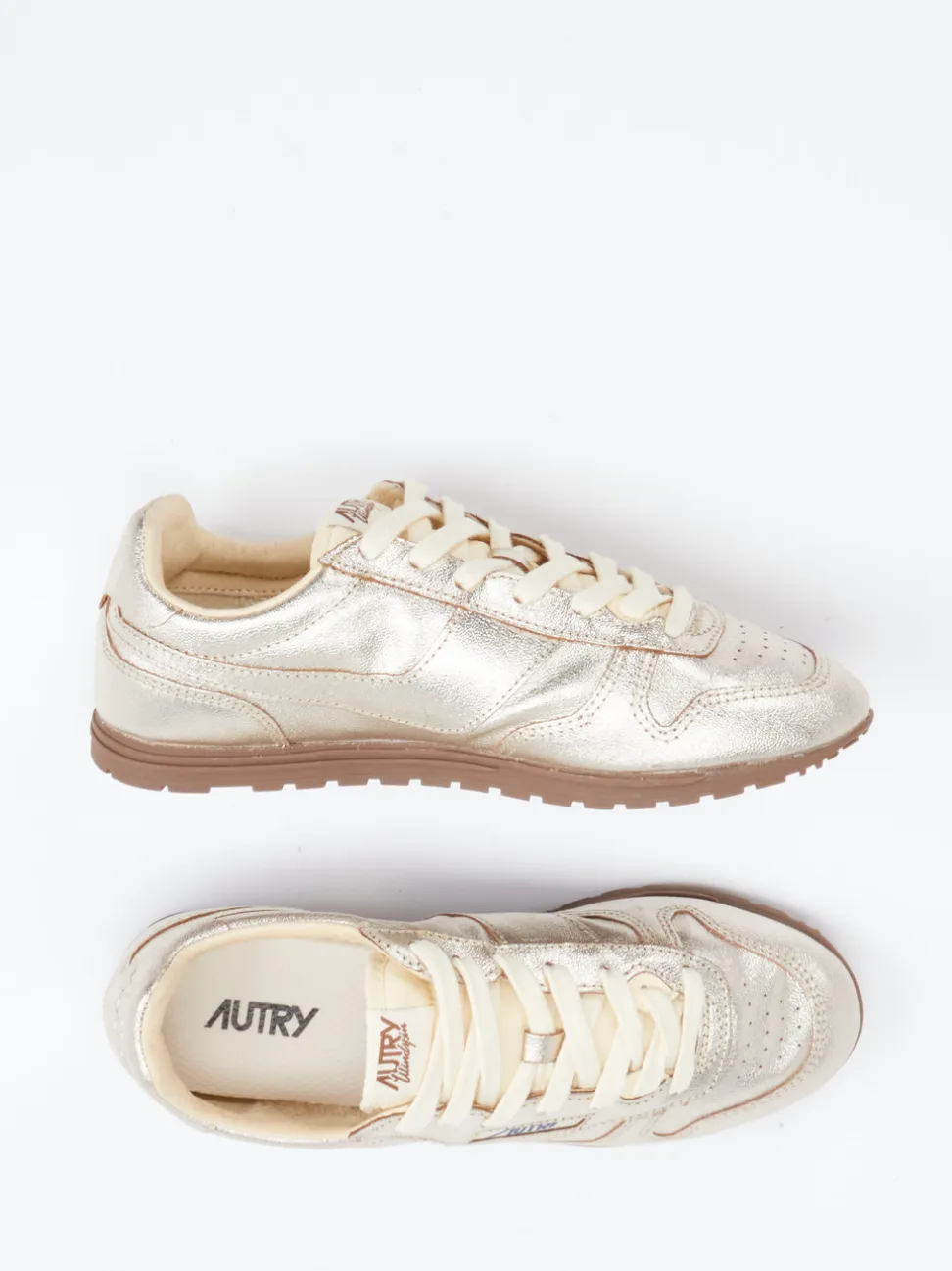 Autry – Sneaker aus Metallicleder goldfarben