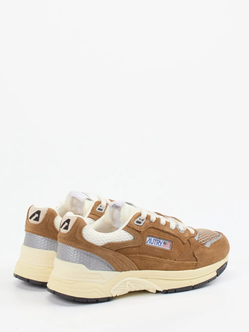 Autry – Sneaker aus Veloursleder und Mesh cognac
