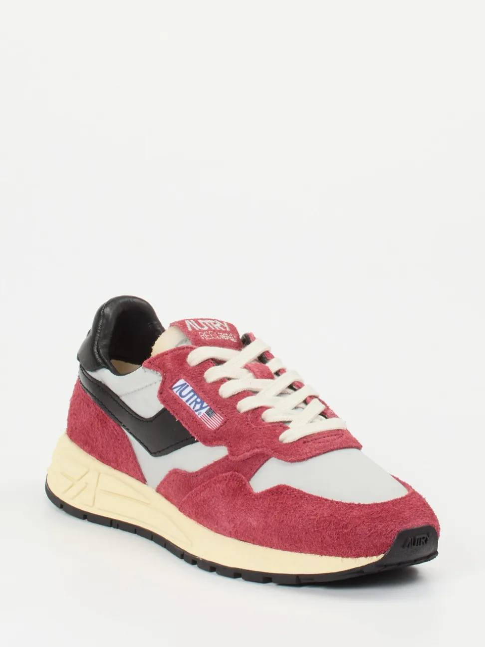 Autry – Sneaker aus Velour/Textil in Dunkelrot