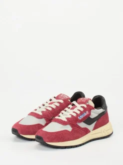 Autry – Sneaker aus Velour/Textil in Dunkelrot