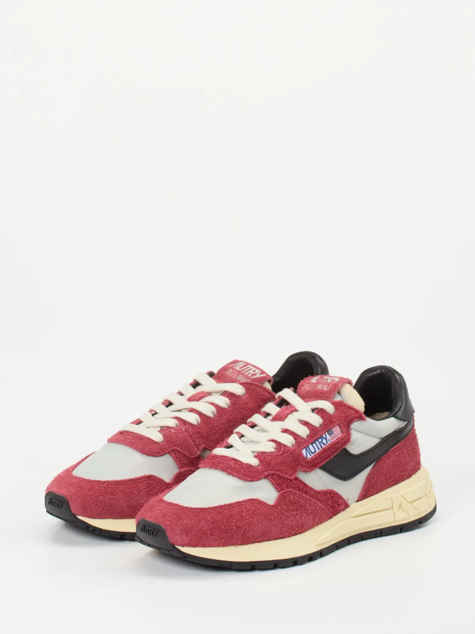 Autry – Sneaker aus Velour/Textil in Dunkelrot