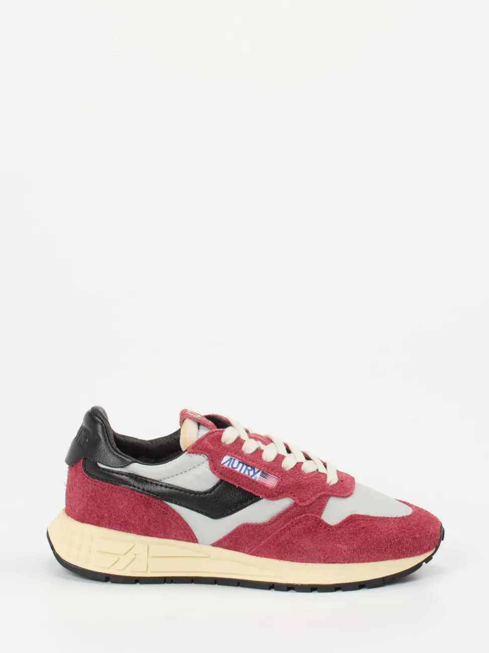 Autry – Sneaker aus Velour/Textil in Dunkelrot