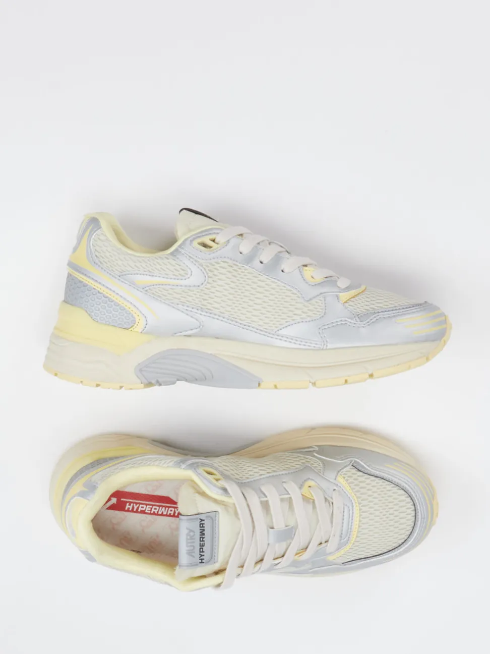Autry – Sneaker aus Velour und Textil Cremebeige