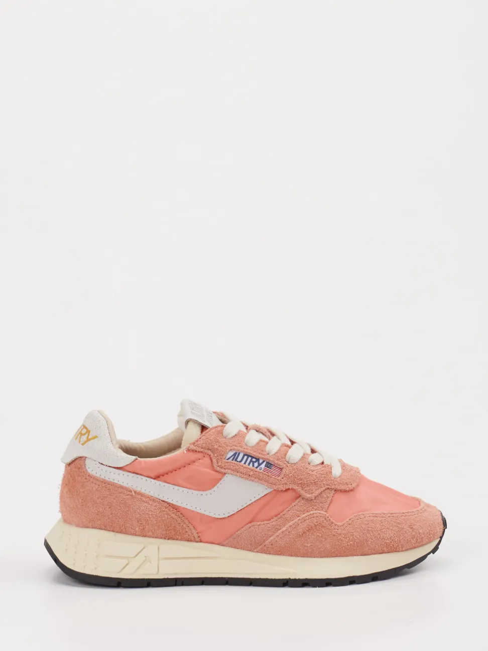 Autry – Sneaker aus Veloursleder und Textil Korallrosa