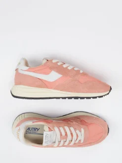 Autry – Sneaker aus Veloursleder und Textil Korallrosa