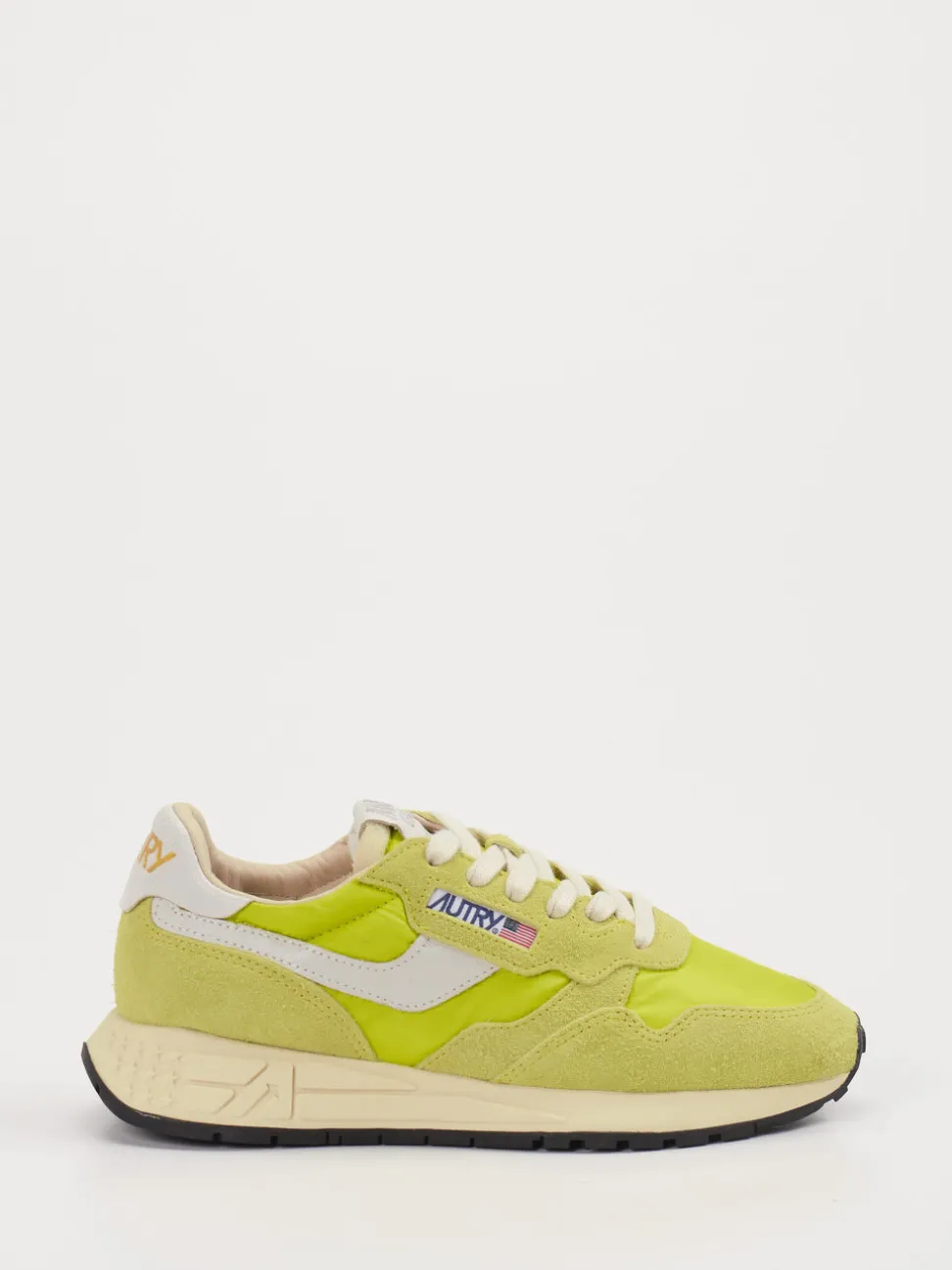 Autry – Sneaker aus Velour/Textil in Limettengelb